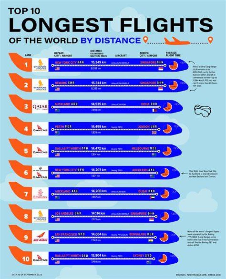 What is the longest flight in the world in hours?